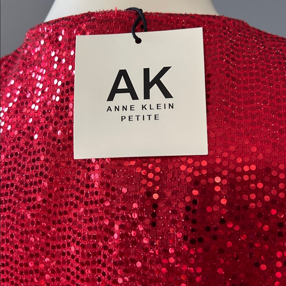 NWT Anne Klein Red Sequin Jacket - Picture 10 of 16